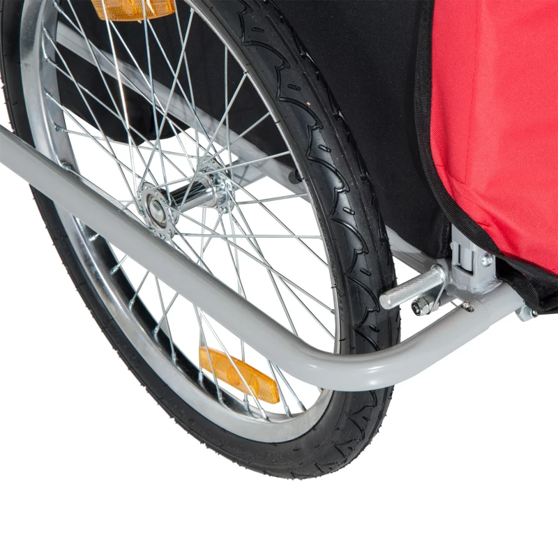 Aosom Three-Wheel Bike Trailer Cart Cargo Runner - Red