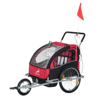Aosom Three-Wheel Bike Trailer Cart Cargo Runner - Red(m-1)